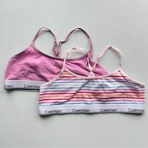 Calvin Klein Multicolor Striped and Pink Sports Bras